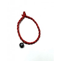 Красная "Нить желания" - с подвеской в форме бусинки "от глаза"(черный)